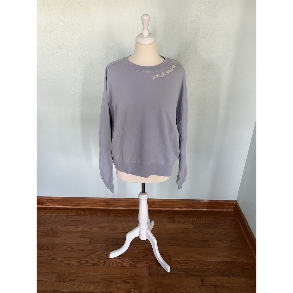American Giant Mama Shoulder Script Sweater Cozycore Baby Shower Mother Cowlneck